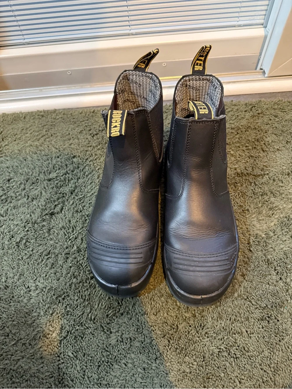 Men’s Black Leather Boots -Size 9